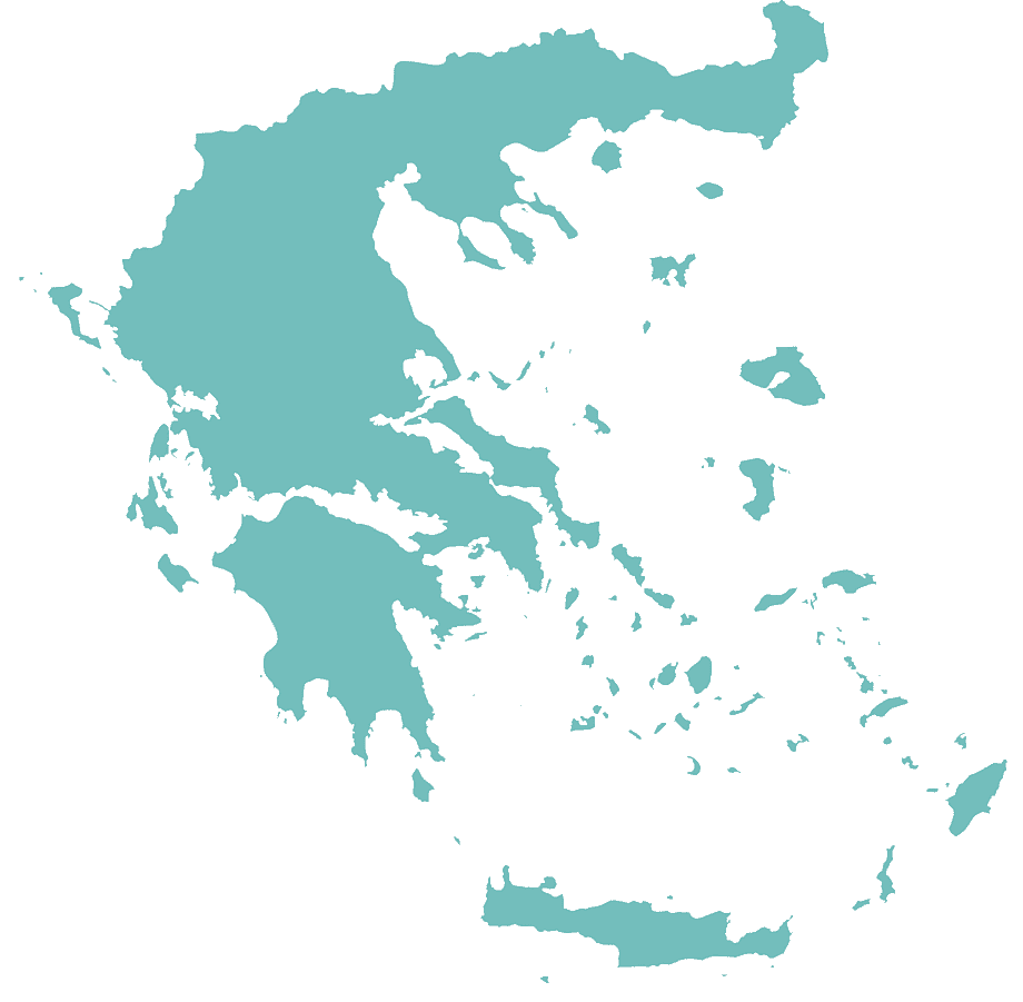 Χάρτης της Ελλάδας και των νησιών της σε ανοιχτό βεραμάν